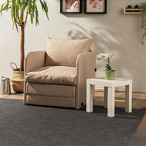 Fauteuil convertible beige lin 1 place couchage 200 cm ORURO (1/5)
