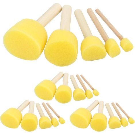 Lot de 20 pinceaux en mousse pour peinture, artisanat, céramique, bricolage, peinture