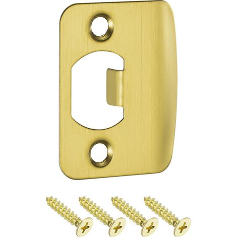 Pièce de Rechange pour Plaque de Serrure, 57mm x 45mm en Acier Inoxydable Plaque de Verrouillage de Pêne Dormant pour Cadre de Porte Renforcement de Montant de Porte, Or (1/5)