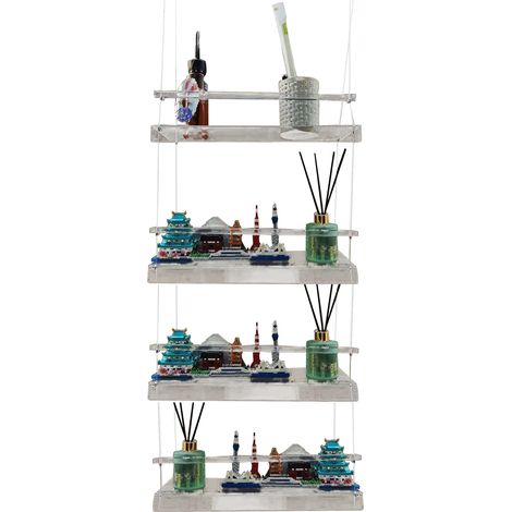 Étagères de fenêtre à 4 niveaux pour plantes, étagère flottante suspendue transparente en acrylique pour plantes succulentes, présentoir de jardinières de fleurs (1/5)