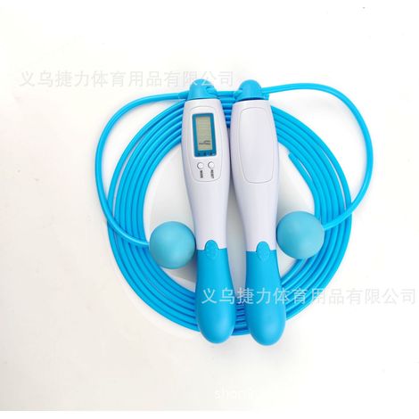 Corde à sauter électronique sans fil en acier (longue corde blanche et bleue + petite balle)
