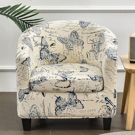 Housse De Fauteuil Club - Polyester Respirant - Pour Fauteuil Simple Hauteur Dossier 60-75 Cm Largeur Base 60-70 Cm - 2 Pièces (1/5)