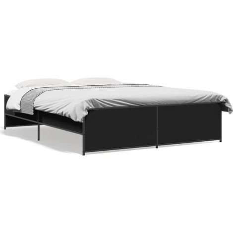 Maison Exclusive - Bettgestell Schwarz 140x200 cm Holzwerkstoff u