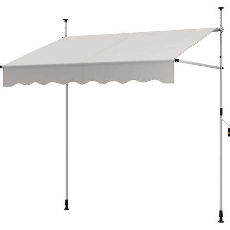 Tenda da sole regolabile in altezza con manovella per finestre e porte, Tenda da sole 200 x 300 cm Beige (1/4)