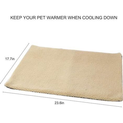Selbsterwärmendes Kissen für Katzen und Hunde, Haustierdecke, waschbare Thermodecke, Heizdecke für Katzen und Hunde, 60 x 45 cm, Khaki (1/4)