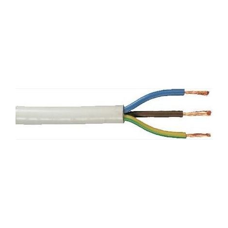 Feuchtraumleitung H03VV-F 3 x 0,75 - 25 Meter, weiß Kabel & Leitungen