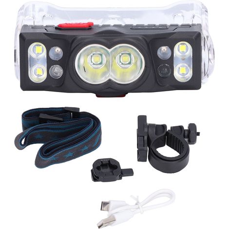 Mini-LED-Stirnlampe mit Akku, intelligenter Erkennung, wasserdicht, mit Leistungsanzeige und Magnet, USB-Ladefunktion. (1/5)