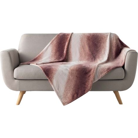 Plaid flanelle 125 x 150 cm Louane rose (1/3)