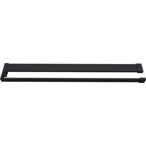 Mensola Doccia per Parete Doccia Walk in 120 cm Alluminio Nero Opaco Porta-asciugamani Adattabile Vetro da 8 mm (1/5)