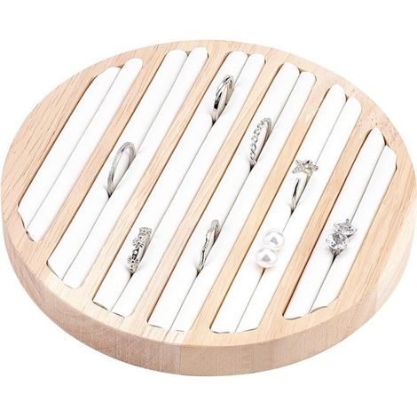 Portagioie in legno naturale e espositore per anelli. (1/5)