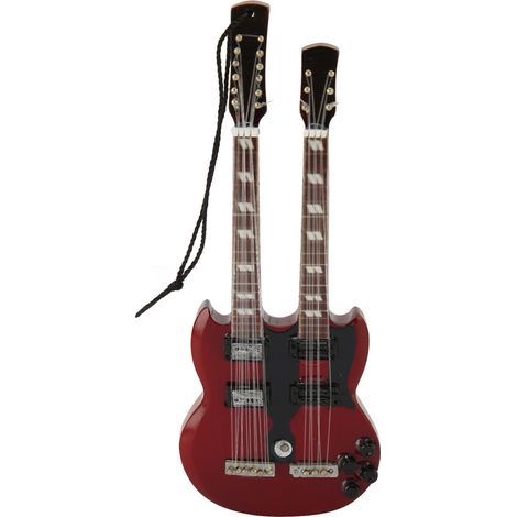 Miniature Guitare Électrique Décorative en Bois pour Collection Noël Anniversaire Fête Modèle Détaillé (1/5)
