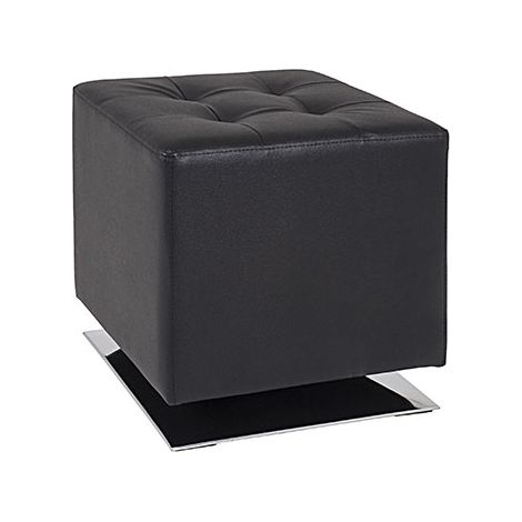 Tabouret carré 40x42 cm en PU noir