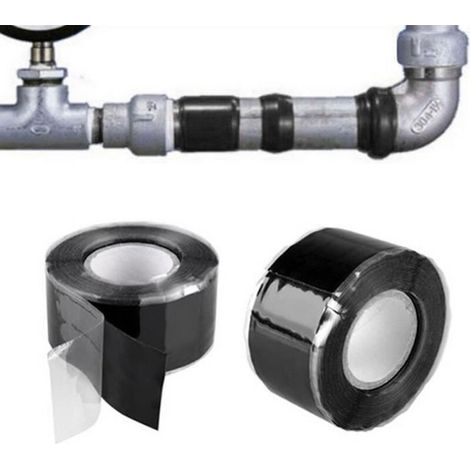 Ruban adhésif universel en silicone – 1,5 m, étanche – Noir – Réparation, colmatage (1/4)