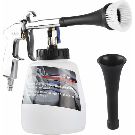 Pistolet Nettoyage Voiture, Pistolet de Nettoyage Pour Intérieur, Automatique Air Comprimé Pulvérisateur Avec Brosse de Buse, Convient à Intérieur de Voiture Entretien Accueil Nettoyer (1/5)