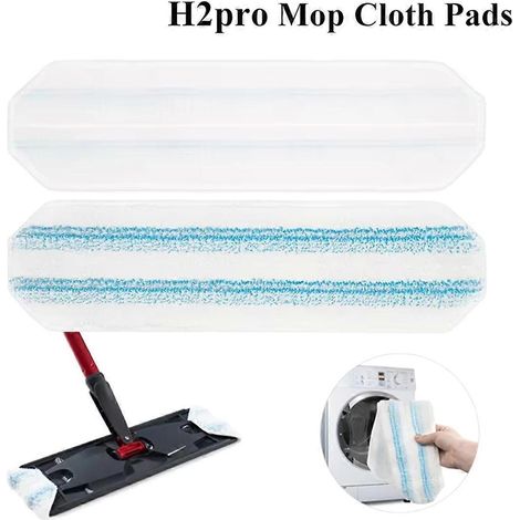 Lingettes de rechange pour le système de balai plat Vileda H2prO, éliminant 99 % des bactéries, lingettes en microfibre lavables et réutilisables. (1/5)