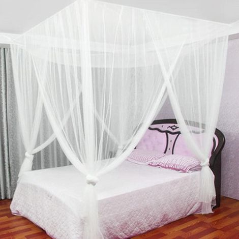 Moustiquaire domestique 1,8 m/1,5 m, installation de moustiquaire cryptée pour lit superposé simple à quatre portes de dortoir étudiant à Athènes, 8 crochets adhésifs, lit de 1,8 m (6 pieds) (1/5)