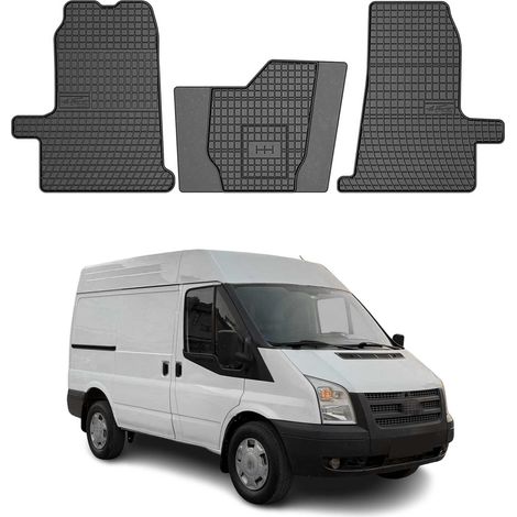 OMAC Tapis de Sol Compatible avec Ford Transit 2000-2013 Caoutchouc Noir (1/5)