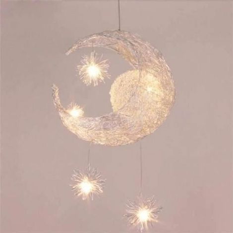 Suspension Décorative - Lune Etoile - Aluminium - Chambre d'Enfant et Café (1/4)