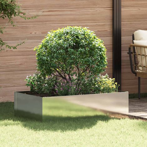 Teenpull – Raseneinfassung 100 x 60 x 35 cm Stahl Silber (1/5)