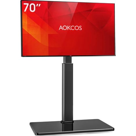 Support TV sur Pied pour TV de 32-70 Pouces - Pied TV Plus Haut 1095 MM - 1350 MM Pivotant 60° Inclinaison 12° jusqu'à 40 KG Max. VESA 400x400 MM (1/5)