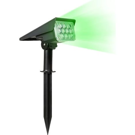 (1 pièce - Vert) Lampe solaire à température de lumière réglable, lampe solaire de jardin extérieure IP65, projecteur solaire ultra-lumineux (1/5)