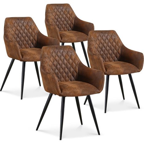 Lot de 4 chaises Victoria vintage pieds noir (1/2)