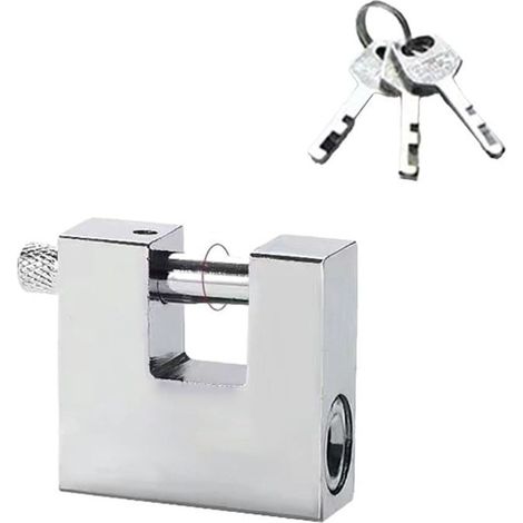 1 Cadenas antivol, forme D étanche 40 mm, avec 3 clés, pour portail et garage (1/5)