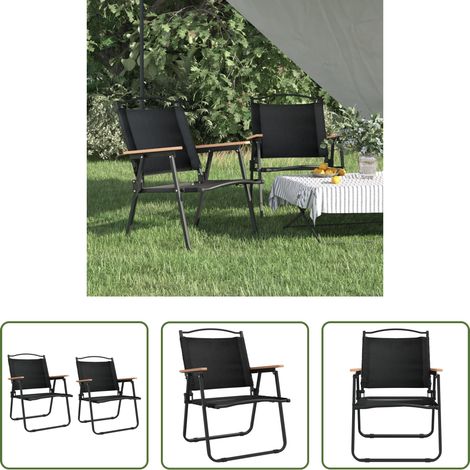 Picknickstuhl - Campingstühle 2 Stk. Schwarz 54x55x78 cm Oxford-Gewebe (1/5)
