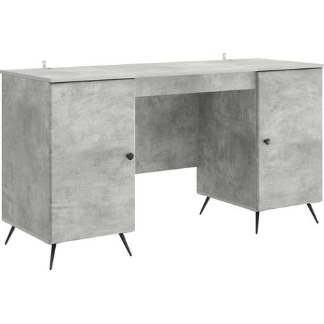 Schreibtisch mit Tür Betongrau 142,5 x 50 x 75 cm Holzwerkstoff vidaXL