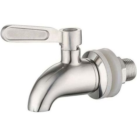 Distributeur d’eau rotatif en acier inoxydable 304, robinet 16 mm pour jus, bière, vin, fontaine à boisson, rechange argent (1/4)