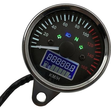 Universeller 12V Motorrad-Tachometer mit LED-Digitalanzeige und Flüssigkristallanzeige