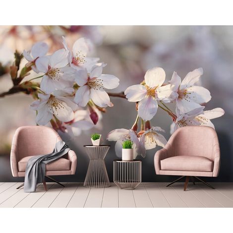 Fototapete Kirschblüten Natur, für Wohnzimmer und Schlafzimmer, 150 x 105 cm – Komplettset inkl. Kleister & Anleitung (1/5)