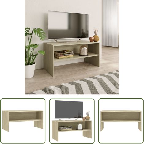 The Living Store TV-Schrank Sonoma-Eiche 80x40x40 cm Holzwerkstoff - TV Schrank - Holzwerkstoff Möbel - Wohnraum Dekoration - Fernseher Standregal - Sideboard (1/5)