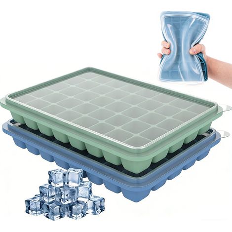Set of 2 Silicone Ice Cube Moulds – 80 Mini Cubes, Ideal for Cocktails, Drinks, and Quick Cooling (1/5)