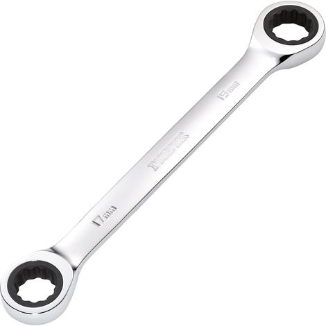 Draper 27740 Draper HI-TORQ Metric Double Ratchet Ring Spanner, 17 x 19mm