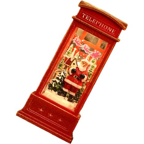 Boule à neige, lanterne, cabine téléphonique, décoration lumineuse de Noël pour bar, karaoké, Père Noël