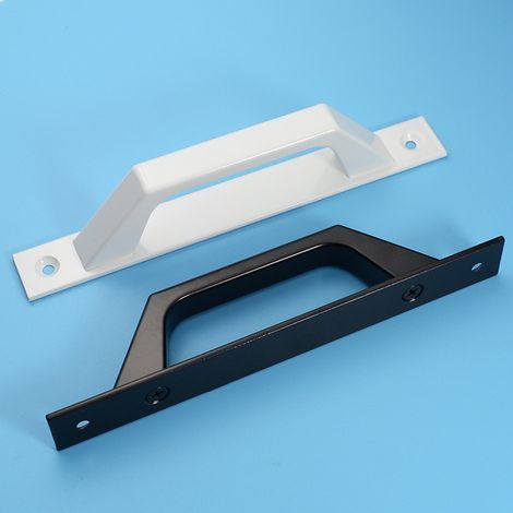 AIDUCHO Poignée De Porte De Hangar, Poignée De Doigt, Porte De Terrasse, Porte En Bois, Poignée De Porte De Jardin, Poignée Longue, Kit De Porte Coulissante Synthétique Blanc Et Noir (1/4)
