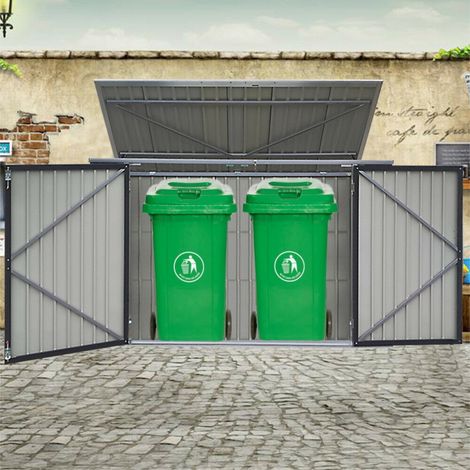 Large double door metal bin shed (1/5)