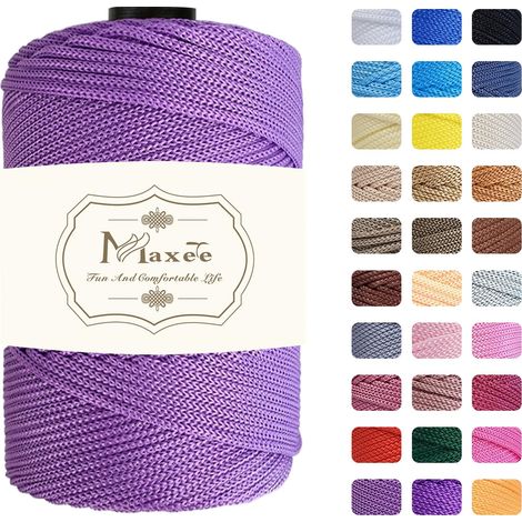 Fil de 4 mm x 200 m en polyester - Cordon en polypropylène - Pour artisanat, décoration de maison, assiette de table, sac à bandoulière, sac à main, attache-tétine - 31 (1/5)
