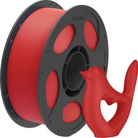 Filamento per stampante 3D, finitura opaca, facile rimozione dei supporti, 1 kg, rosso (1/2)