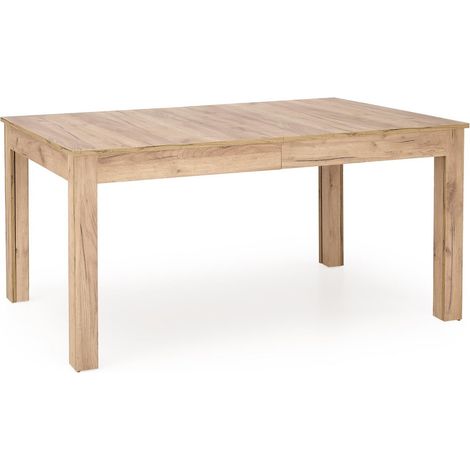 Mesa Houston 691, Craft roble, 76x90x160cm, Alargamiento, Aglomerado laminado, MDF