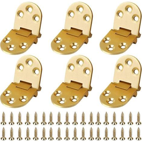 pieces flat folding cabinet door hinges, sewing machine table, zinc alloy folding top hinge with gold screws (1/5)