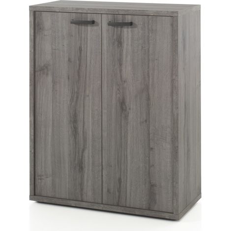 Organización de Oficina - Mueble 2 Puertas color roble Sherman gris  Colección SOON  Meublorama