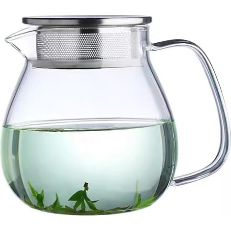 Théière en verre avec couvercle en acier inoxydable 1000 ml (1/5)