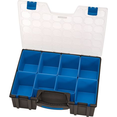 Draper 8-Compartment Tool Organizer Case – 41.5x33x11 cm, Black (1/5)