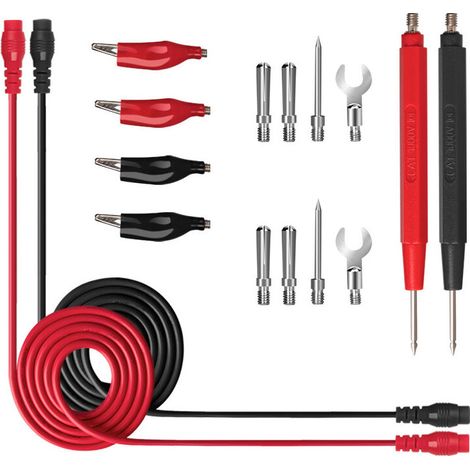 Kit 16 Pièces Accessoires Multimètre Professionnel avec Pinces Crocodile et Embouts Banane pour Tests Électriques (1/3)