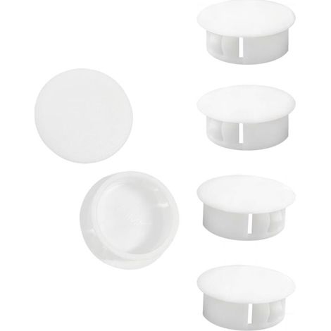 10 Stück 25 mm runde Kunststoffstopfen, weiße Möbellochabdeckungen, für Möbelregale und Schränke