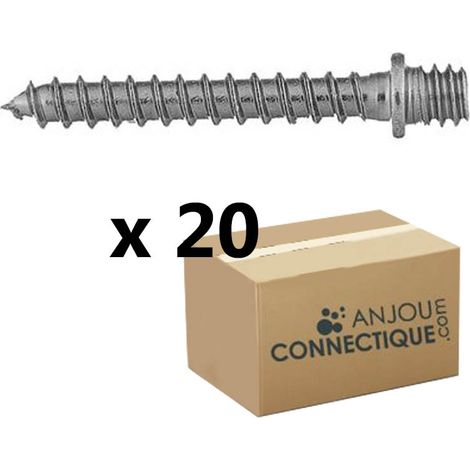 Fischer – Pack de 20 pattes à vis bois 7x150 mm – Acier bichromaté – Pour collier atlas, collier lyre, collier à bride