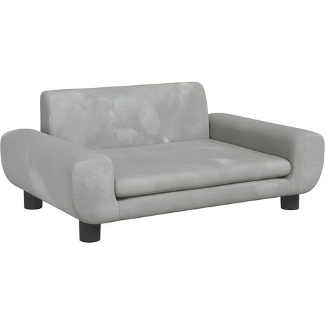Lit pour chien Lit pour animal gris clair 70x45x33 cm velours CFW81269 (1/5)