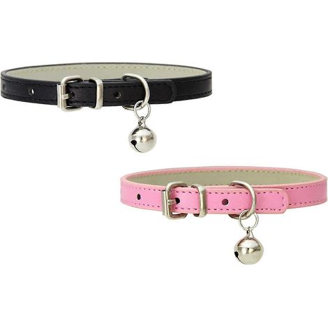 Pcs Collier Chat,Colliers pour Chat en Cuir,Collier pour Chat,rglable Collier pour Chat,Colliers De Chat en Cuir,Collier Rglable pour Chats avec Bou (1/5)